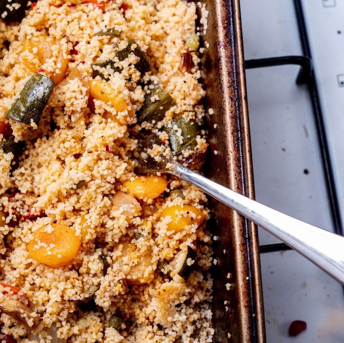 Summer Picnic Couscous with roasted vegetables